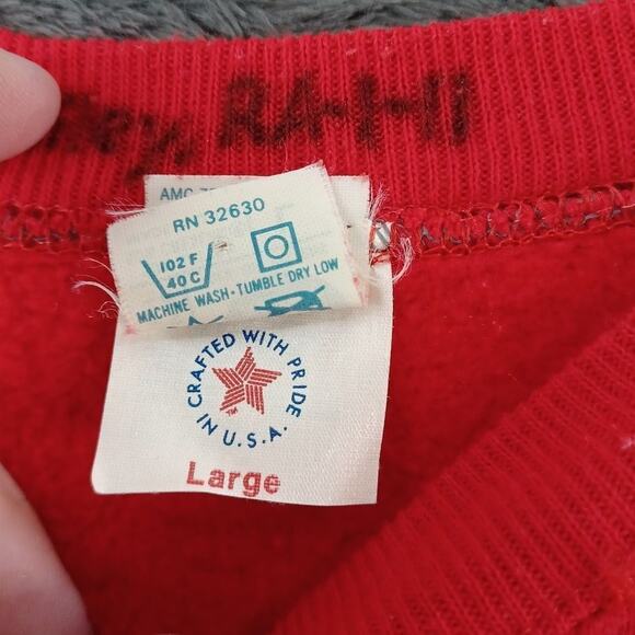 Air Force Sweatshirt US Air Force Officer Training School RARE VINTAGE Red White - Picture 3 of 5